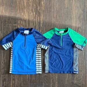 Hanna Andersson Blue and Green Kids Swim Rashguards